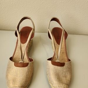 Lauren Ralph Lauren Cream and Brown Espadrilles